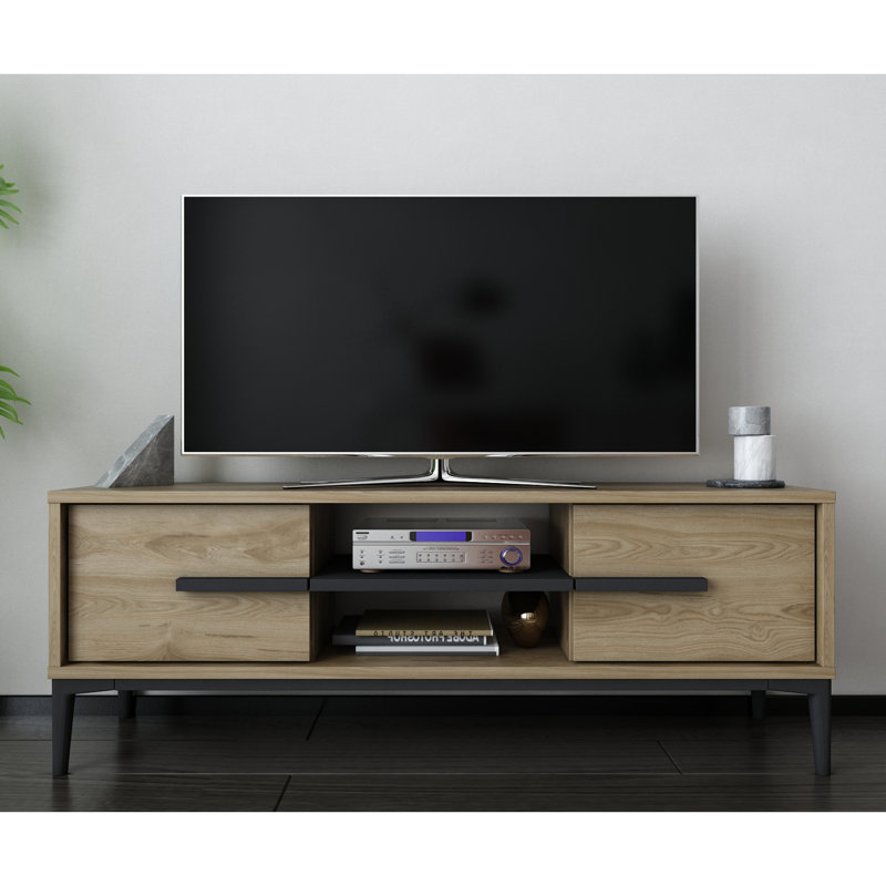 Meuble télé pour téléviseur de 78 po ou moins, Brun / noir