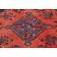 Tapis oriental orange et rouge à motif géométrique tribal 4 x 7