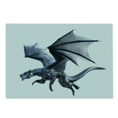 Ambesonne Dragon Cutting Board Large Size Creature Wings Charcoal Grey