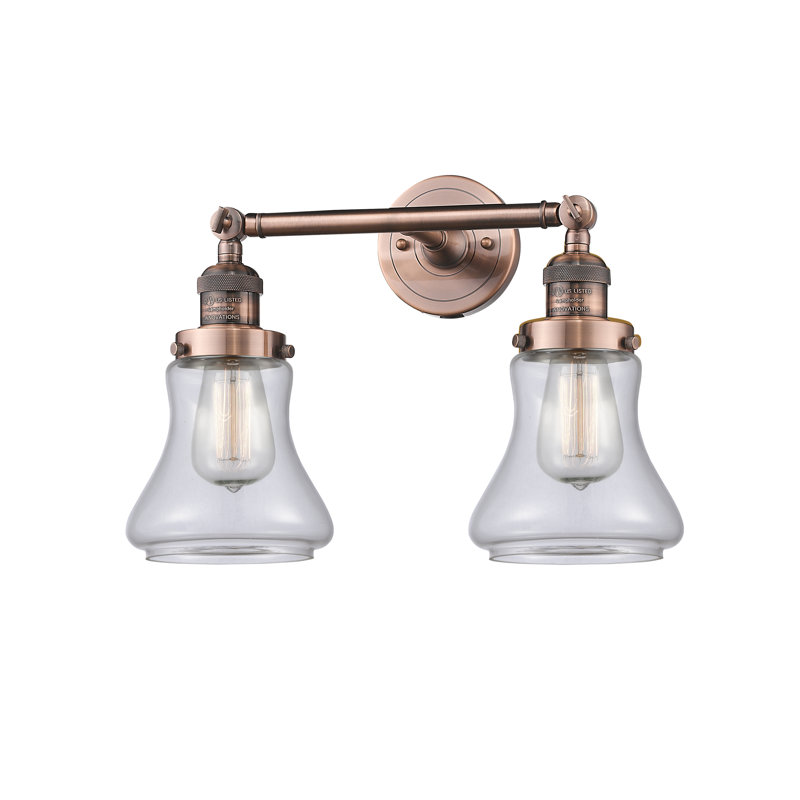 Edda 2 - Light Dimmable Vanity Light, 6 Watt Vinage LED Bulb, Clear, Antique Copper