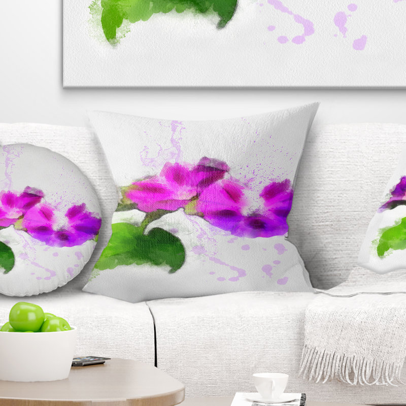 Coussin à motif floral, 18 po x 18 po, Carré