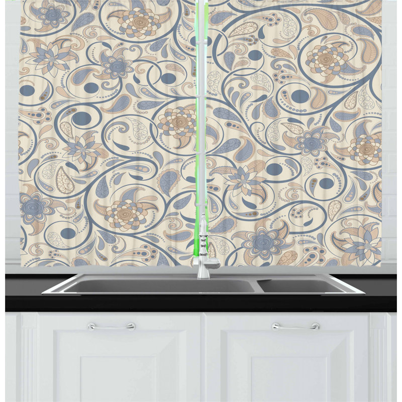 Floral Tailored Kitchen Curtain