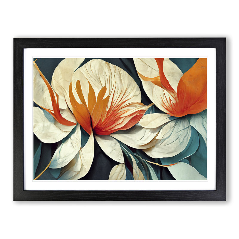 Modern Abstract Flowers Vol.5 - Framed Print, Black Framed, 34cm H x 46cm W x 2cm D