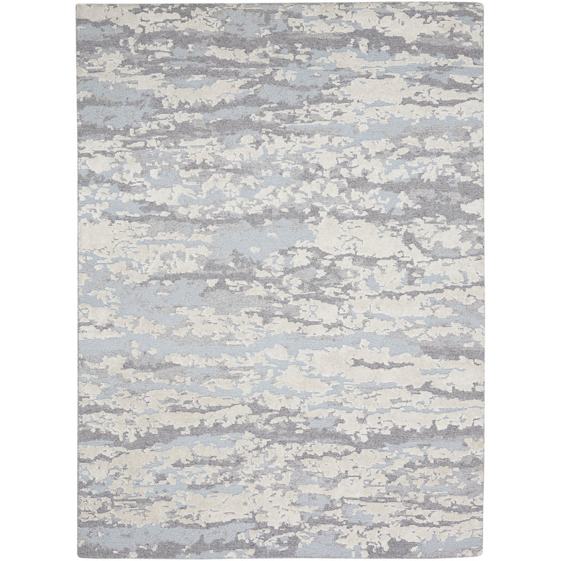Nourison Theos Modern Indoor Rug, Aqua, Rectangle 5'6" x 7'5"