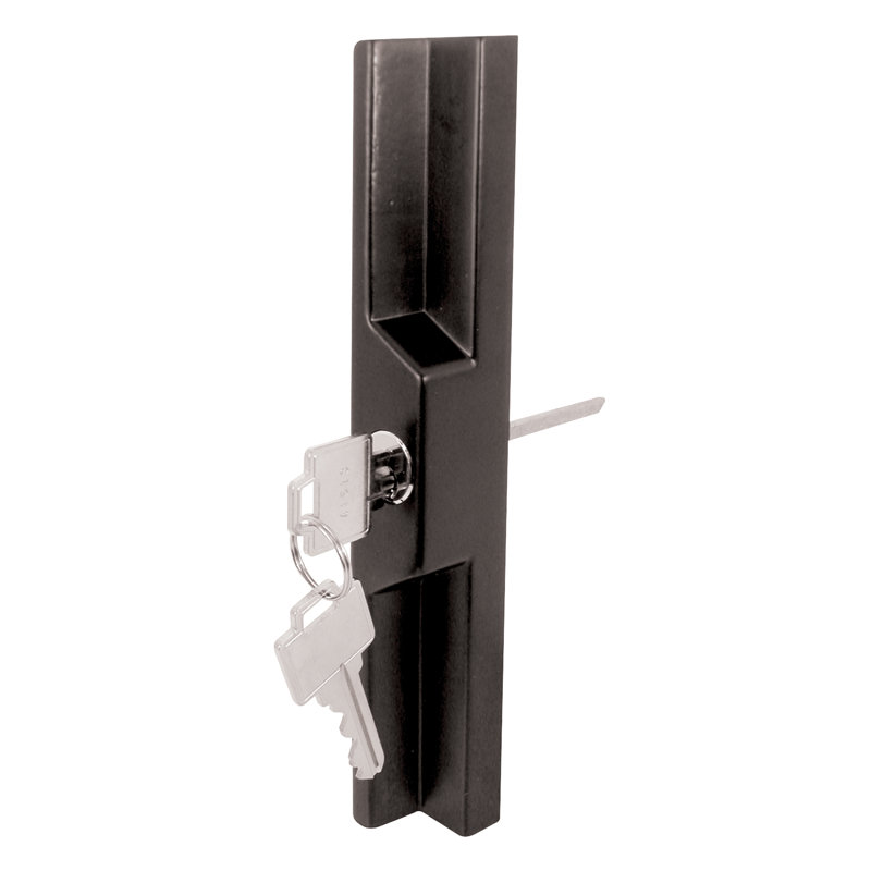 Sliding Door Outside Pull, with Key, Black Diecast (Single Pack)