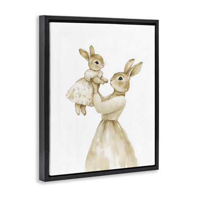 Tender Mama Rabbit Floating Frame, design by Arlington Prints