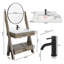 Ensemble de meuble-lavabo autoportant simple 35 po Camden en blanc avec miroir et robinet-101100510