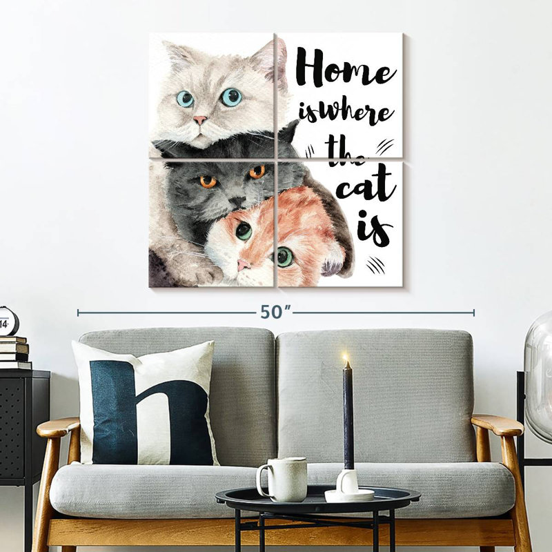 Plaque murale Kema Home Cats, H 32 po x l 32 po