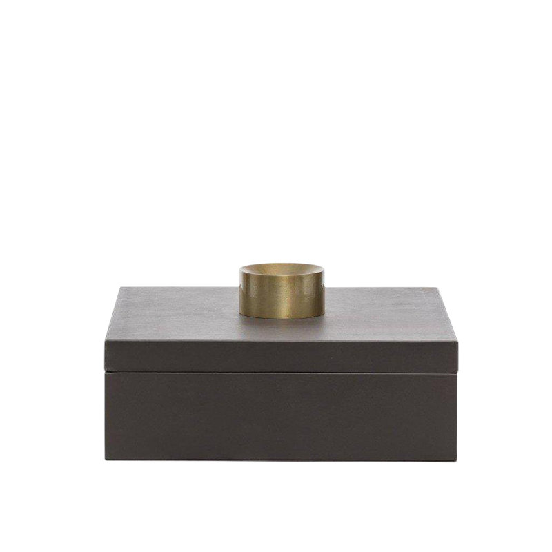 Boîte à bijoux en cuir - solution de rangement élégante, Petit, Gris