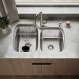 All-in-One Dual-Mount Stainless Steel Kitchen Sink Kit with Faucet and Accessories