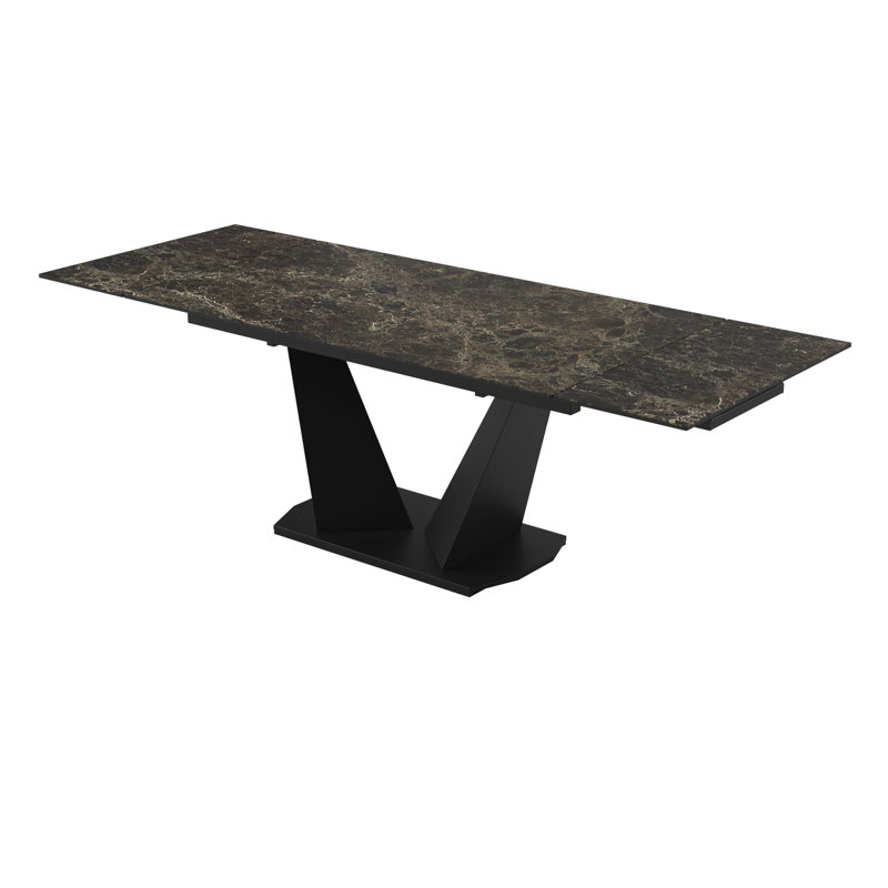 Table de salle à manger à piédestal extensible Parma, H 29 po x L 55 po x l 31 po