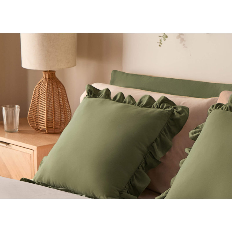 Silentnight Supersoft Ruffle Cushion, Green