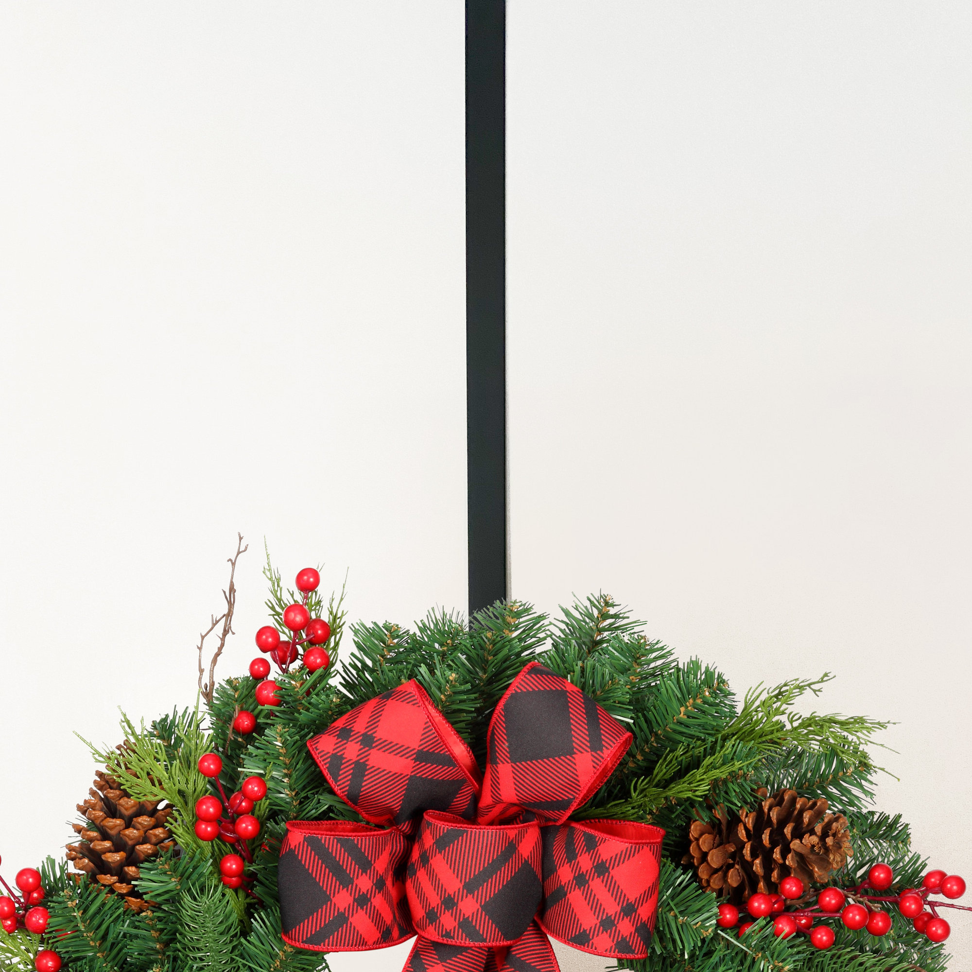 Dual-Sided Wreath Hanger, Matte Black