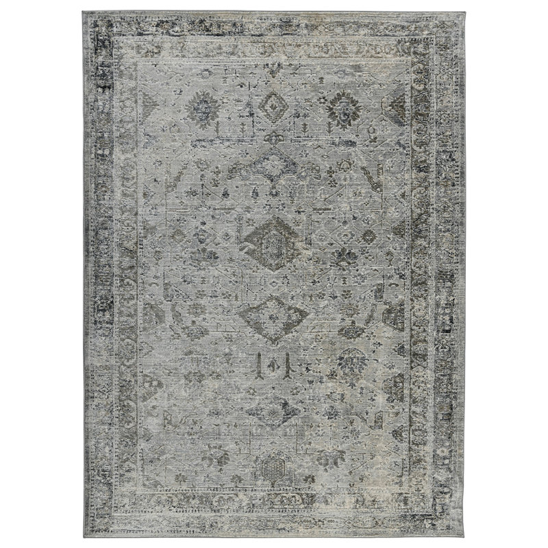 Kolby Traditional Bordered Premium Polyester Performance Area Rug, Rectangle 10'3"x14'