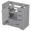 Base d'armoire de salle de bain grise, 6 tiroirs, cloison multifonctionnelle, meuble-lavabo en bois massif 36 po, gris, tablette réglable, fabrication-1259961960