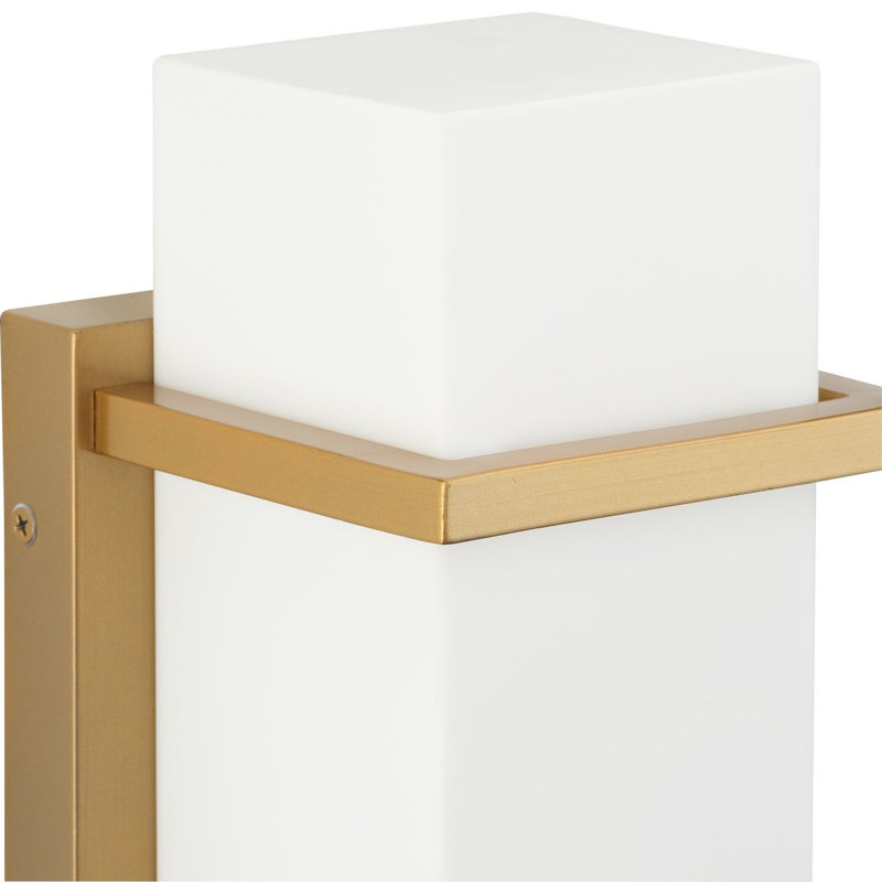 Petite lanterne murale d'extérieur moderne à une lumière, Or doux, H 18 po x l 5,25 po x P 5 po