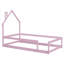 Lit simple en bois avec tête de lit en forme de maison-1727483589