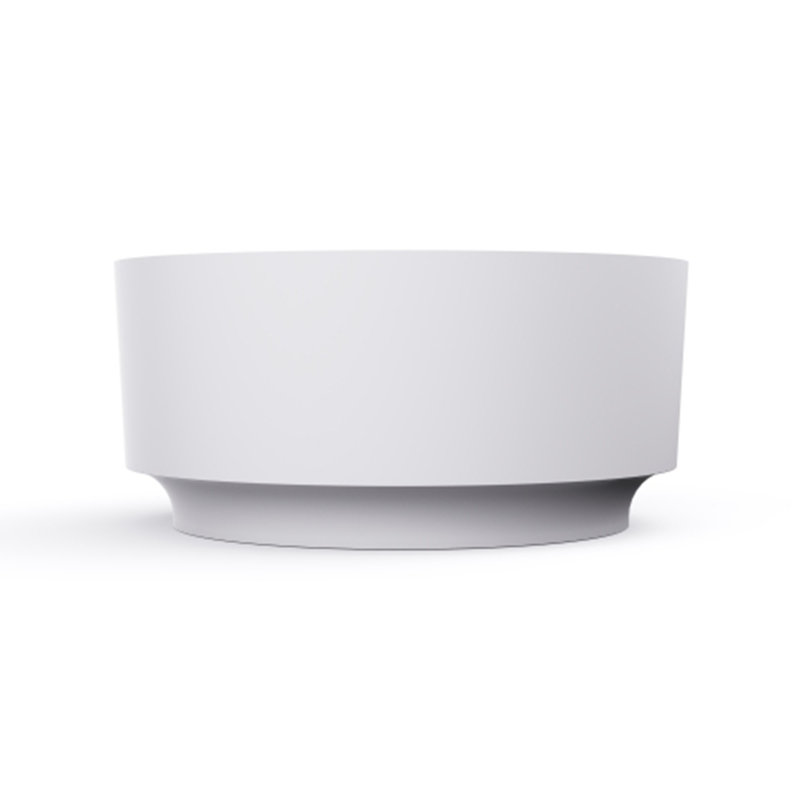 49-Inch Round Freestanding Solid Surface Soaking Bathtub for Luxurious Bathroom