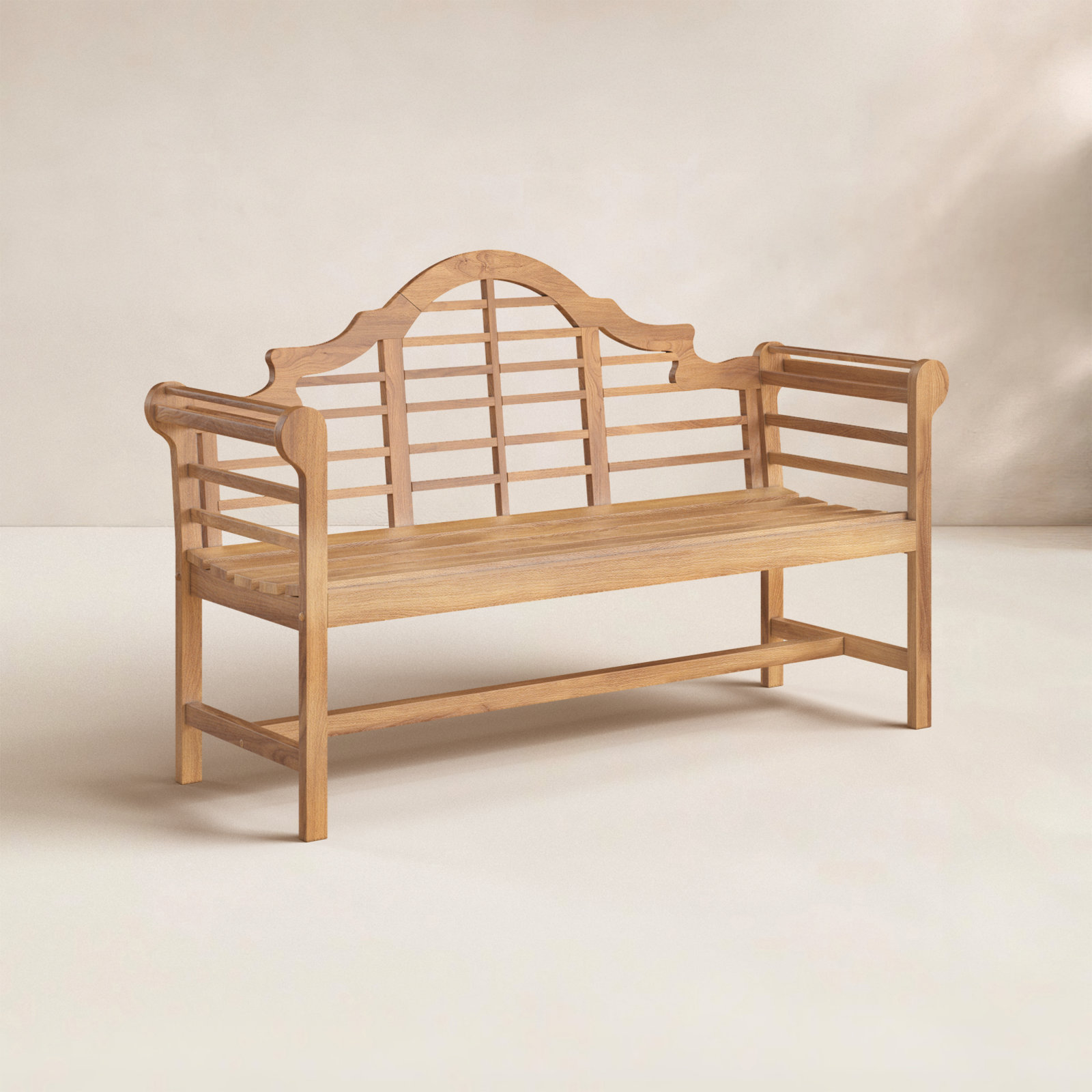 Bea Teak Outdoor Bench, 41" H x 65.75" W x 23.5" D