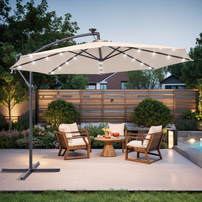 Doraine 120'' Lighted Cantilever Umbrella