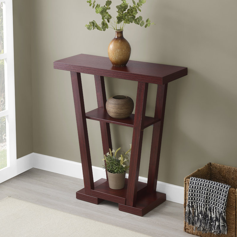Carce 31.5" Console Table with Shelves, Mahogany