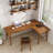 Rosewood L-Shaped Solid Wood desks-108070914-108070915