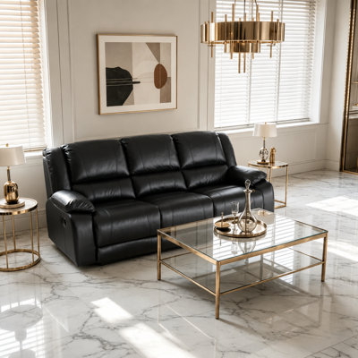 82" Premium Faux Leather Manual Reclining Sofa
