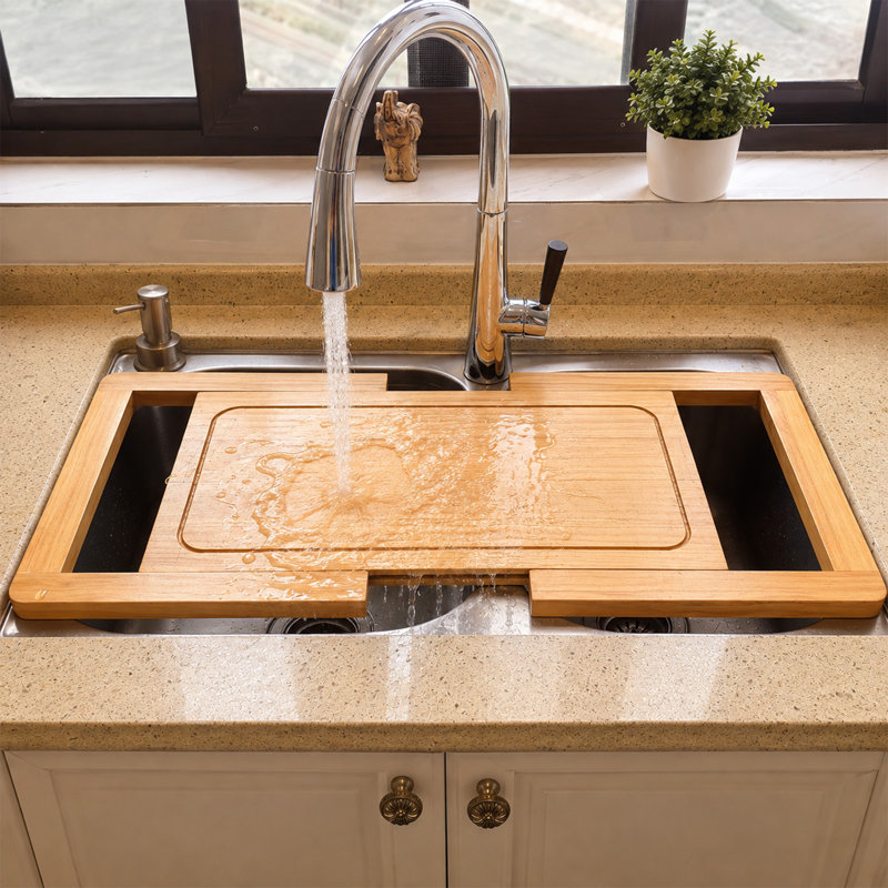 Expandable Wooden Cutting Board With Juice Groove