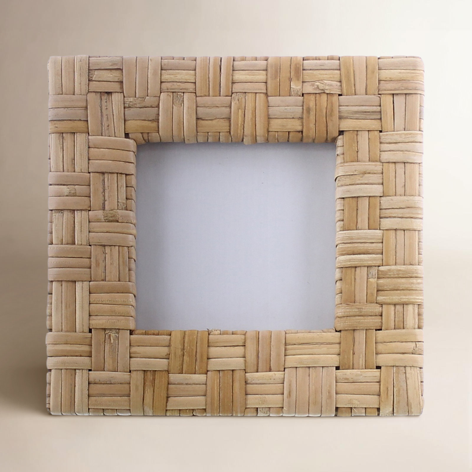 Alodee Natural Wicker / Rattan Picture Frame with Mat, 4" x 4"