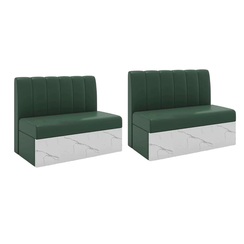 Light Luxury Simple Restaurant Dessert Cafe Bench Faux Leather Upholstered Bench, Dark Green
