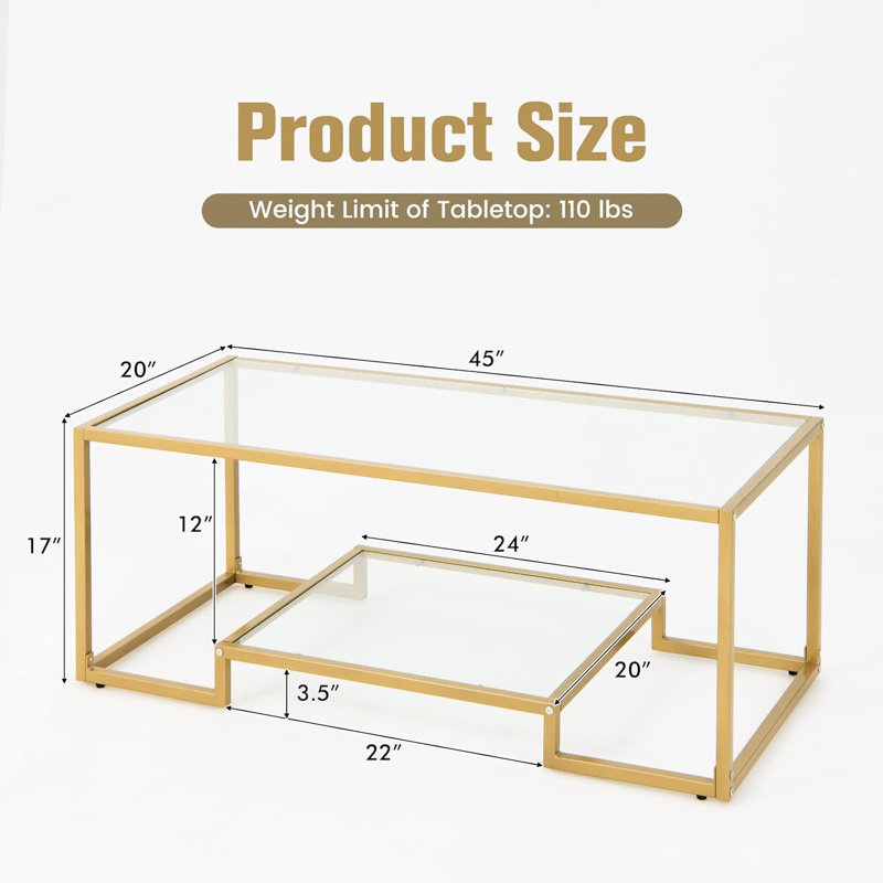 Imela Glass Top Single Coffee Table