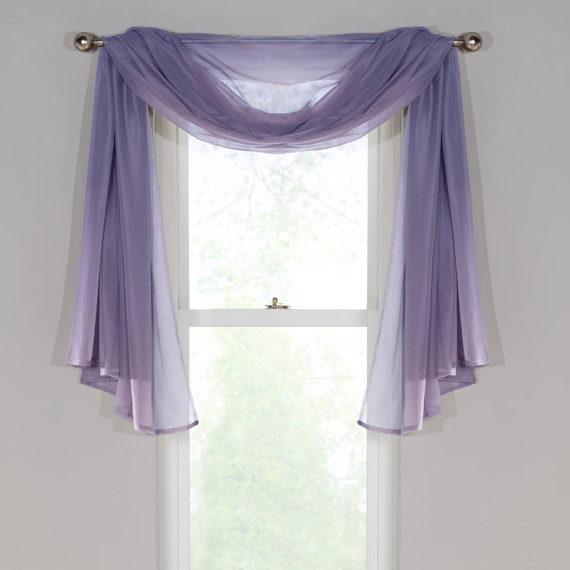 Adolfus Sheer Window Scarf Single Panel, Lavender