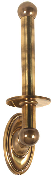 Classic Traditional Wall Mounted Reserve Toilet Paper Holder, Polished Antique