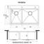 Ruvati 33 x 22 inch Workstation Drop-in 40/60 Double Bowl Topmount Rounded Corners Kitchen Sink