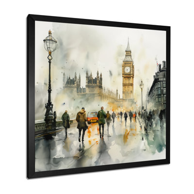 Vue pluvieuse de Big Ben à Londres II - décoration murale City London