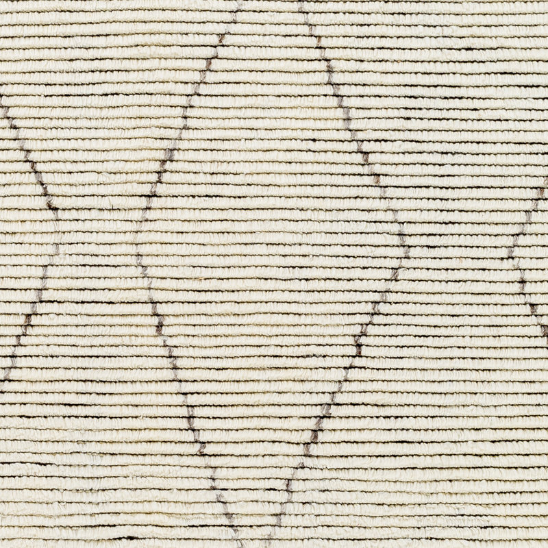 Camille Wool Geometric Area Rug in Cream/Brown/Gray, Rectangle 2' x 3'