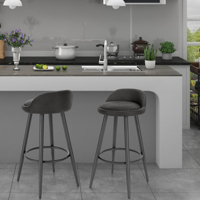 Ackeron Upholstered Counter Stool with Metal Frame