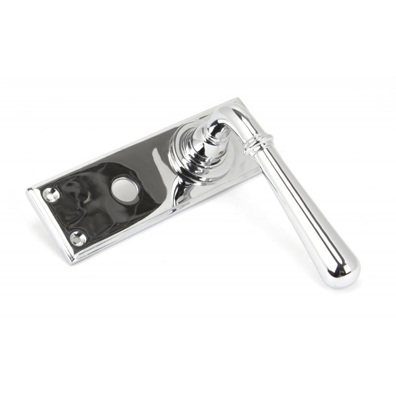 Newbury Lock Door Handle Kit, Polished Chrome