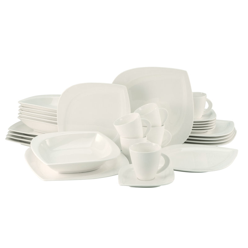 Melbourne Piece Porcelain China Dinnerware Set - Service for 6