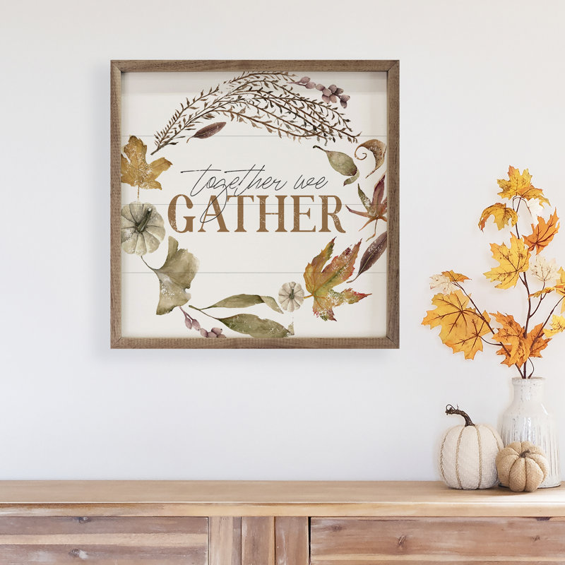 Together We Gather Wreath White, 12" H x 12" W