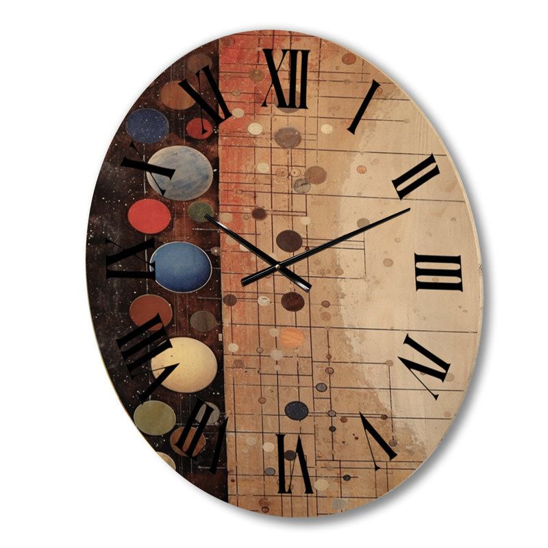 Horloge murale en bois massif Richel, Grand