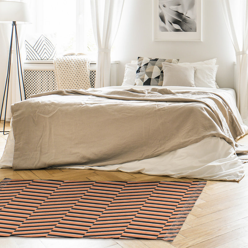 Tapis orange à rayures fracturées, Oui