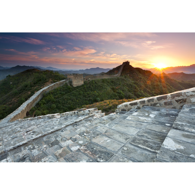 Coucher de soleil sur la Grande Muraille par Glowingearth, H 12 po x l 18 po