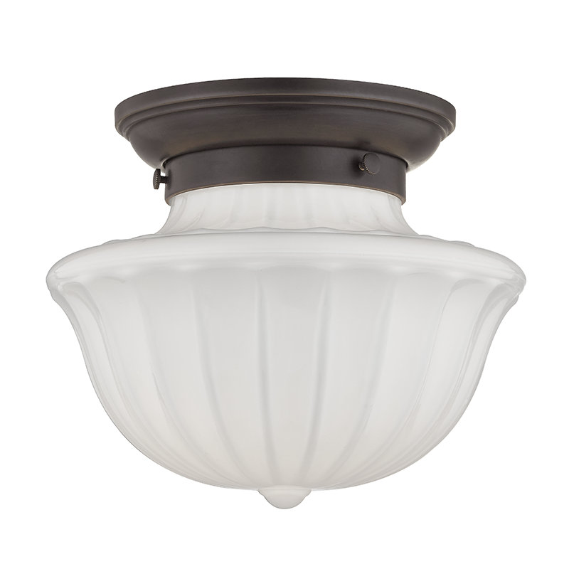 Plafonnier semi-encastré 1 lumière Maisie, H 7,5 po x l 9 po, Bronze vieilli