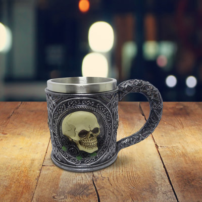 Crâne l 6,25 po avec tasse rose