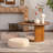 Wood Coffee Table with 3 Nesting Stools