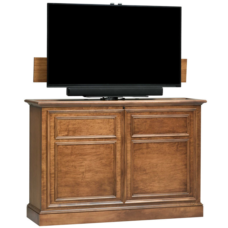 Meuble télé en bois massif pour téléviseur de 55 po ou moins Latitude, Caramel
