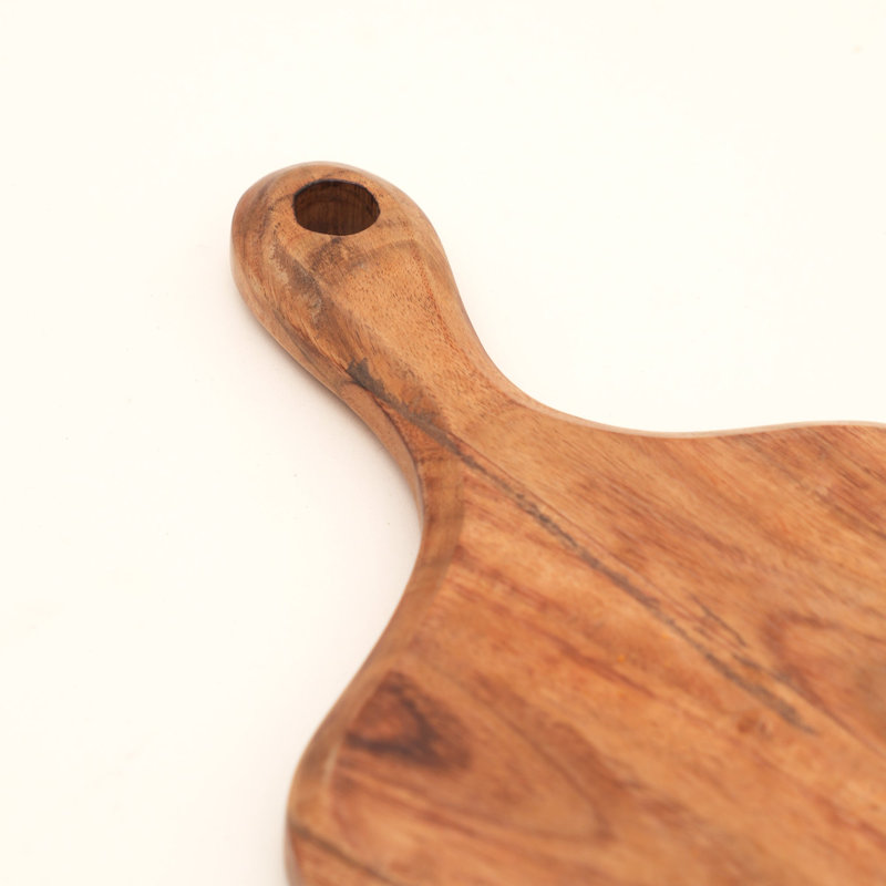 Planche à découper artisanale en bois d'acacia, 17 x 2 x 35,5 cm