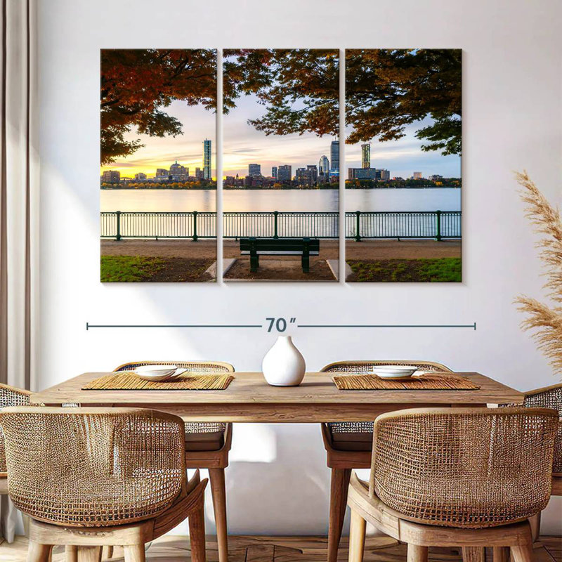 Sireci Boston Skyline In Autumn, 36" H x 57" W