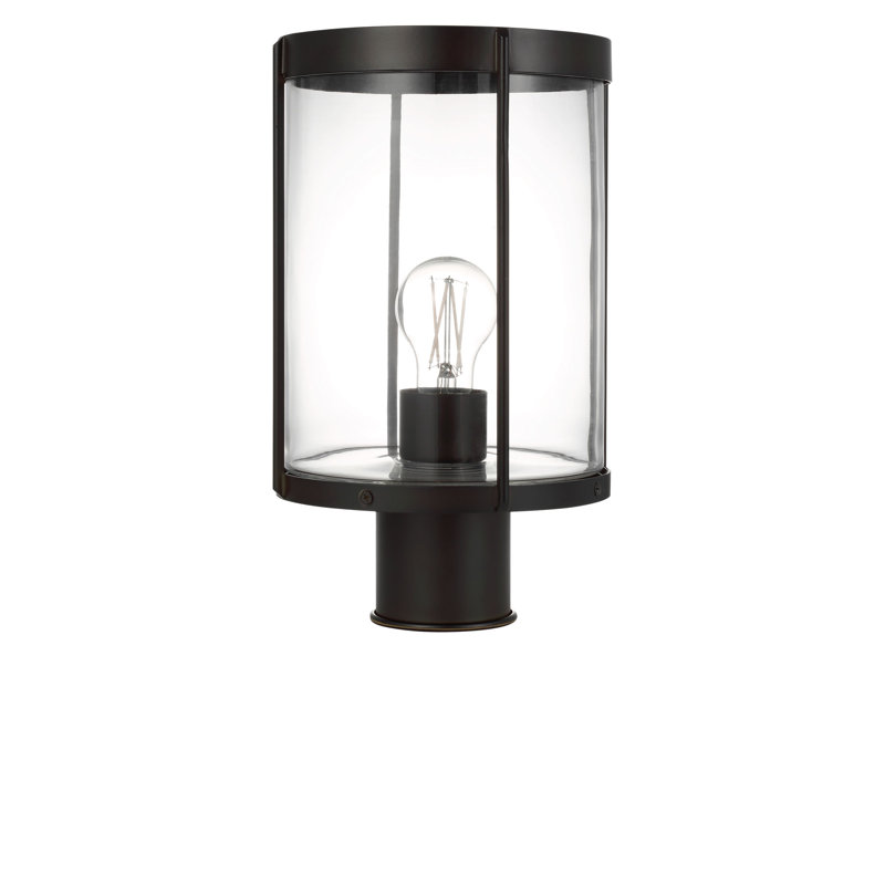 Lanterne de poteau d'extérieur 13 lumières Luning, Verre transparent, Noir texturé, Non